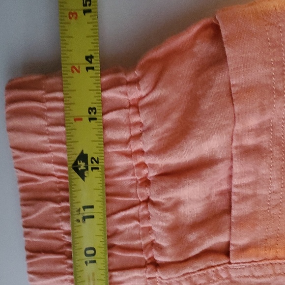 Athleta Cabo Linen 4" Shorts Size 0 Resortwear Vacation Orange Elastic Waist - Picture 11 of 12